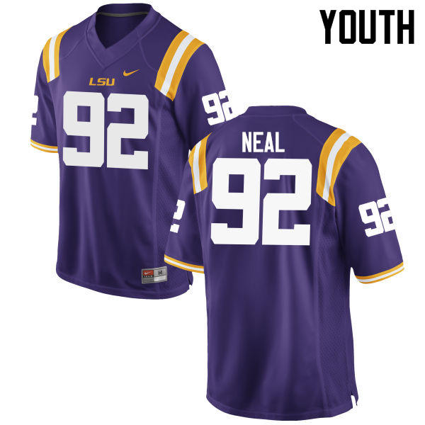 Youth LSU Tigers #92 Lewis Neal College Football Jerseys Game-Purple
